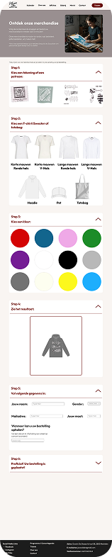 Ontwerp van de merchandisepagina van Jazzzolder
