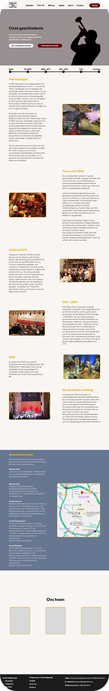 Ontwerp van de Over Ons-pagina van Jazzzolder