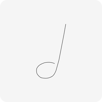 Line drawing van een enkele muzieknoot