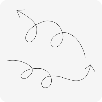 Line drawing van bewegende pijlen