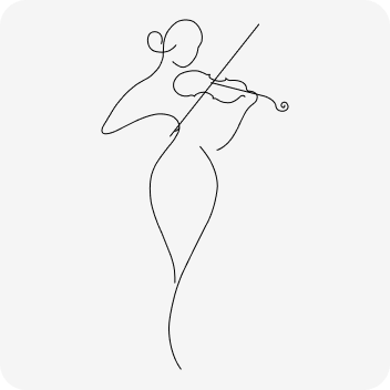Line drawing van een violist