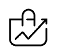 Line icon van een grafiek en slot