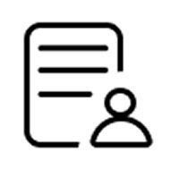 Line icon van een document met gebruiker