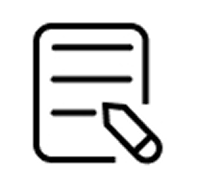 Line icon van een document met potlood