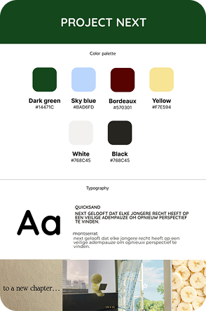 Tweede kleurenpalet en typografische richting voor Project NEXT