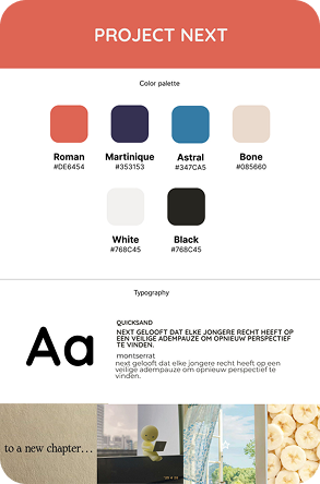 Derde kleurenpalet en typografische richting voor Project NEXT