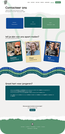 High-fidelity contactpagina van Project NEXT