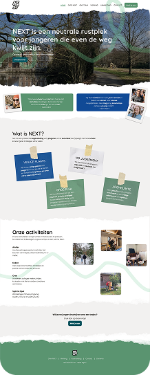 High-fidelity homepagina van Project NEXT