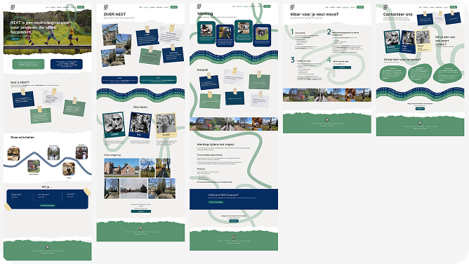 Achtste high-fidelity-iteratie van de Project NEXT-website
