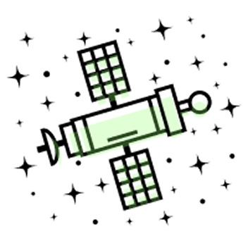 Ruimte-illustratie van een satelliet